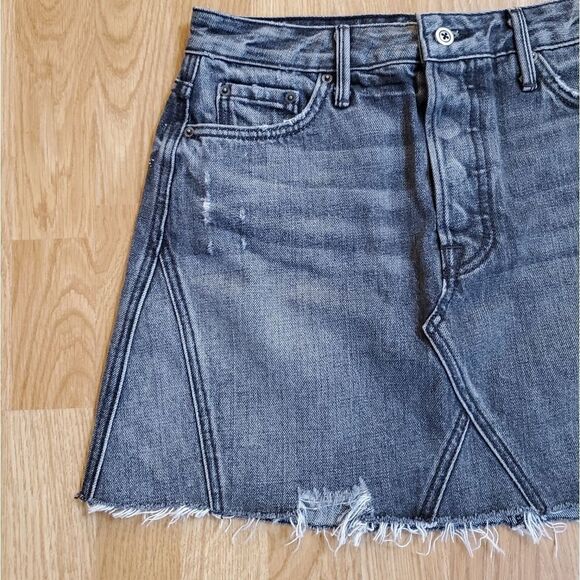 GRLFRND Eva A-Frame Gusset Denim Skirt Size 25 - Picture 5 of 14